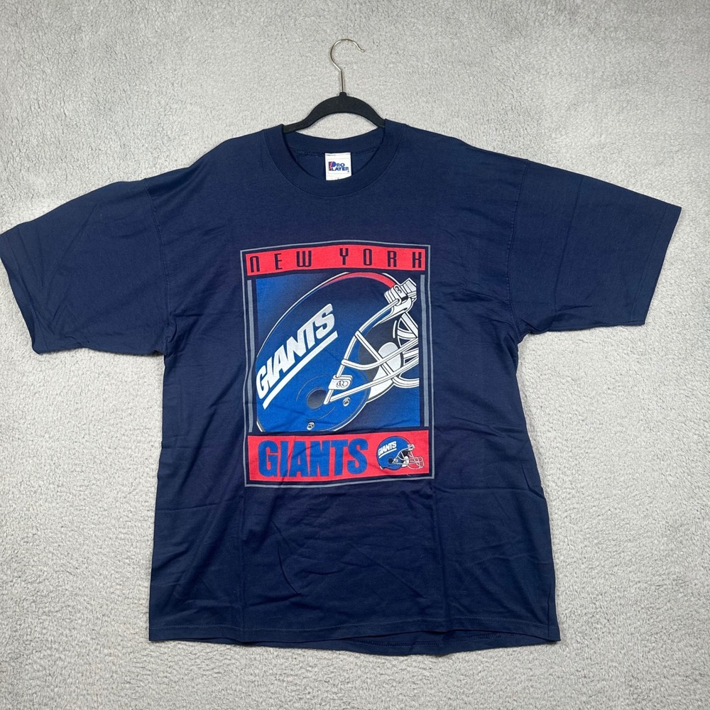 Vintage Pro Player New York Giants T-Shirt XL Navy Blue‎ Made in USA NFL Graphic